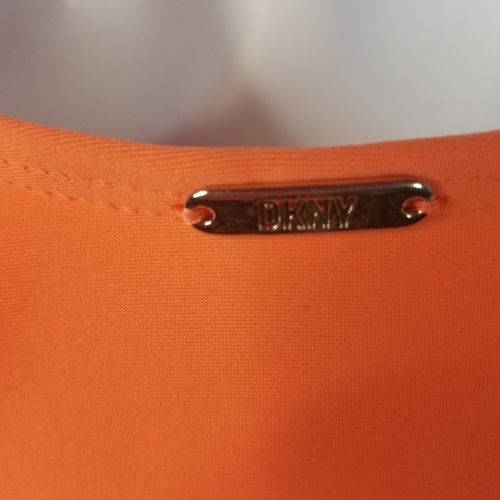 DKNY coral ruffle ruched one piece swimsuit - Picture 7 of 11